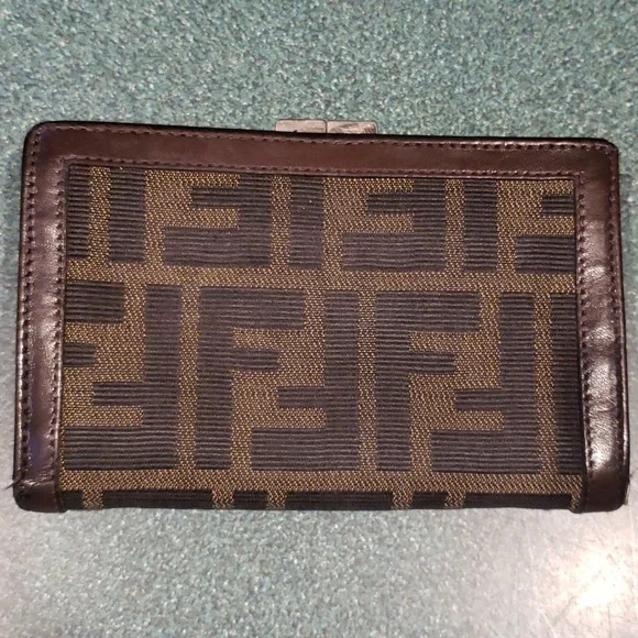 Authentic Fendi Zucca Pattern Trifold Compact Wallet ( 5inx3.5in) - Picture 2 of 8